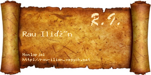 Rau Ilián névjegykártya